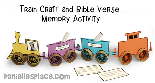 Train Craft and Bible Verse Learning Activity