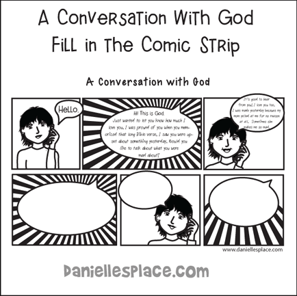 A Conversation with God Comic Bible Activity from www.daniellesplace.com