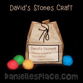 David's Stone and Bag Bible Craft for Sunday School or children's Ministry