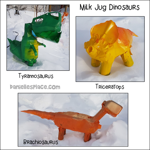 Dinosaur Milk Jug Craft for Children