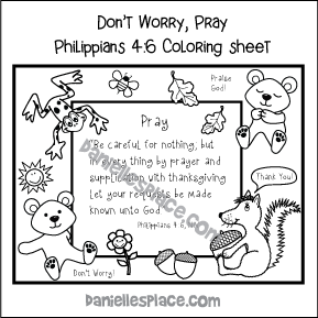 Don't Worry Philippians 4:6 Coloring Sheet