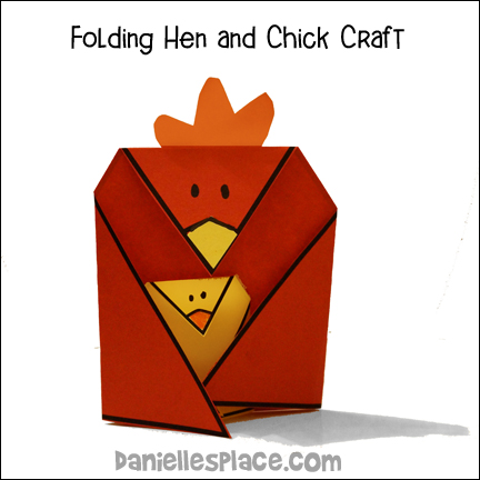 Folding Hen and Chick Craft from www.daniellesplace.com