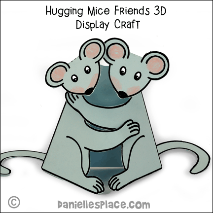 Hugging Mice Friends 3D Display Craft frin www.daniellesplace.com