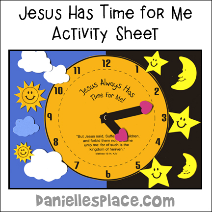 Jesus Has Time for Me Day and Night Clock Activity Sheet