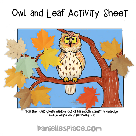 Wise Owl with Bible verse Coloring and Activity Sheet