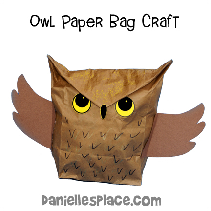Owl Paper Bag Craft from www.daniellesplace.com
