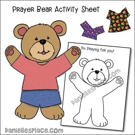 "I'm Praying for You" Prayer Bear Activity Sheet