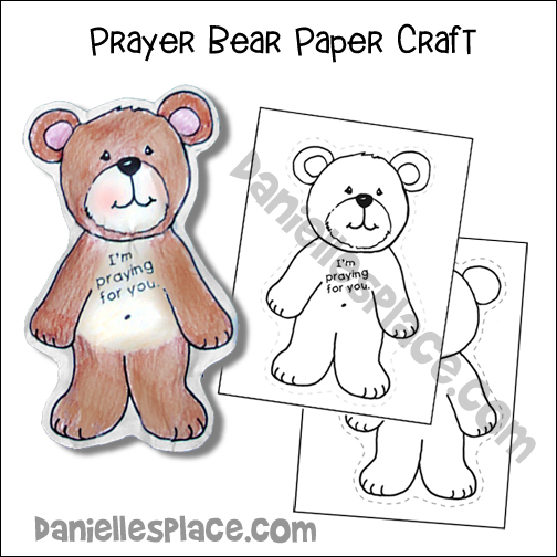 Prayer Bear Paper Craft from www.daniellesplace.com