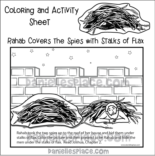 Rahab Covers the Spies with Stalks of Flax Coloring and Activity Sheet