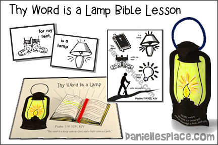 Thy Word is a Lamp Bible Lesson for children, lantern Bible craft, Sunday School lesson for kids, Psalm 119:105