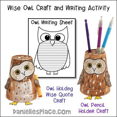 Wise Owl Craft and Writing Activity from www.daniellesplace.com