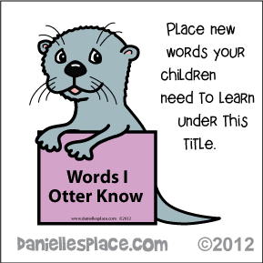 Words I Otter Know Word Wall Title Printable