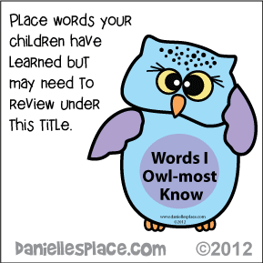 Wors I Owl-most Know word Wall Title Printable from www.daniellesplace.com