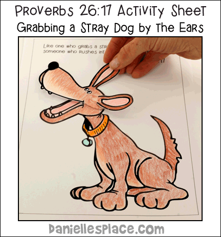 Psalm 26:17 One Who Grabs a Stray Dog by the Ears Bible Craft for Children's Ministry 
