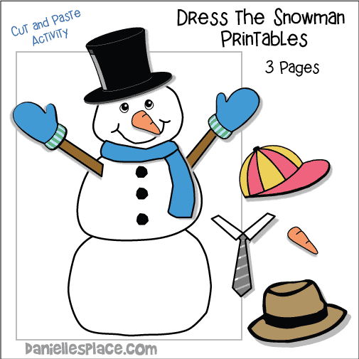 Dress the Snowman Cut and Paste Activity