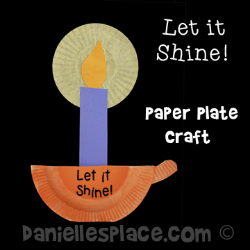 "Let it Shine" Candle Paper Plate and Cupcake Liner Craft for Children's Ministry from www.daniellesplace.com