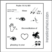 Psalm 19:14 - Control Your Tongue Bible verse Activity