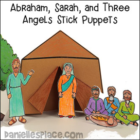 Abraham, Sarah, and Three Angels Stick Puppets