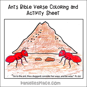 Ant Bible Verse Coloring and Activity Sheet
