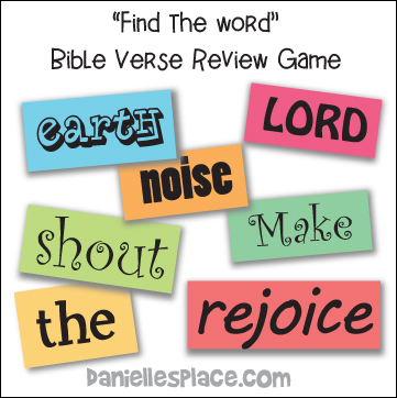 Psalm 98:4 "Find the Word" Bible Verse Review Game