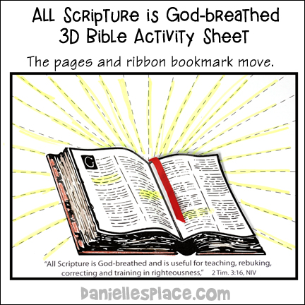 All Scripture is God-breathed 3D Bible Activity Sheet for Children's Ministry