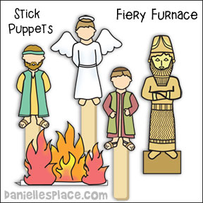 Shadrach, Meshach, and Abednego Stick Puppets
