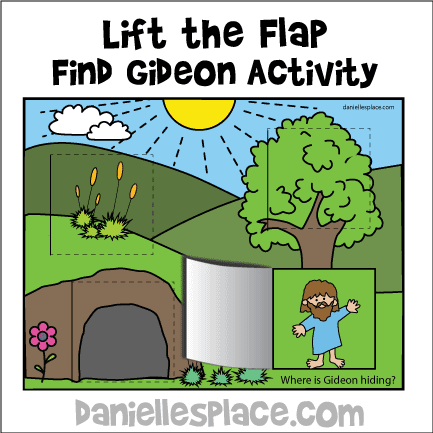 Find Gideon Lift the Flap Activity Sheet for Gideon, Brave and Mightly Bible Lesson for Children