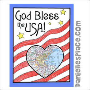 God Bless the USA Map Bible Craft