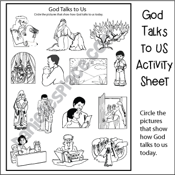 God Talks to Us Activity Sheet for Children's Ministry