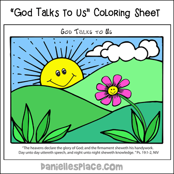 God Talks to Us Coloring Sheet - Psalm 19:1-2
