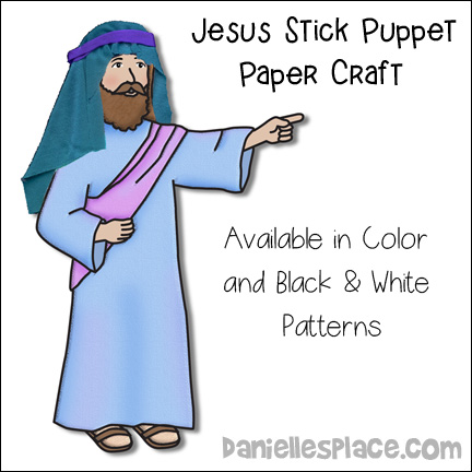 Jesus Stick Puppet Craft for Children's Ministry