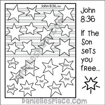 John 8:36 Bible Verse Activity Sheet