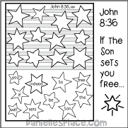 John 8:36 Bible Verse Activity Sheet