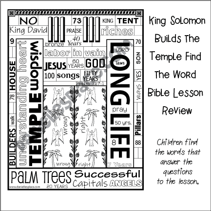 King Solomon "Find the Word" Bible Lesson Review Game