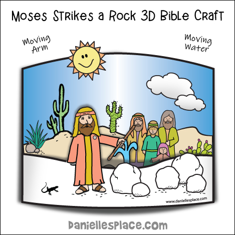 Moses Strikes a Rock 3D Bible Craft for Children's Ministry