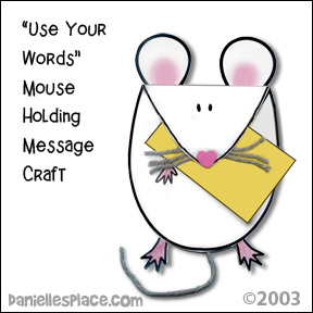 Mouse Holding a Note Craft for Kids