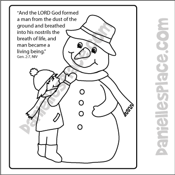 Bible Verse Snowman Coloring Sheet for Children's Ministry