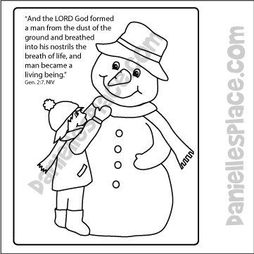 Snowman colouring in and crafts