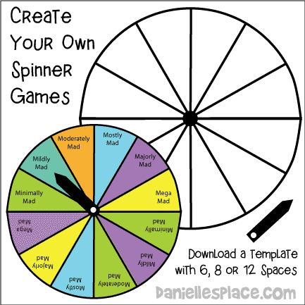 Make Your Own Spinner Games Templates with 6, 8 and 12 Spaces