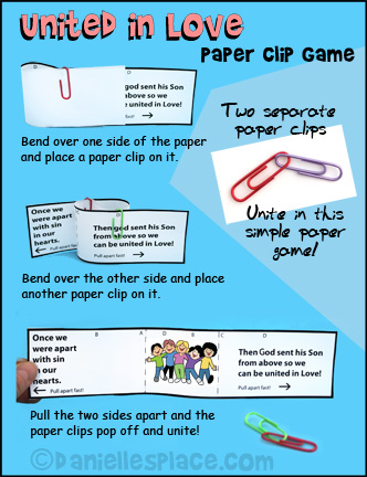 United in Love Paper Clip Game for Children's Ministry