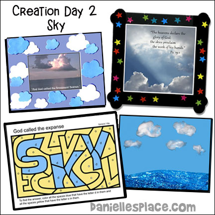 Creation Day 2 - Sky Bible Lesson for Children - Crafts and Activities