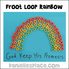 Froot Loop Rainbow Noah's Ark Bible Lesson Craft for Children's Ministry