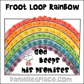 God Keeps His Promises Froot Loop Rainbow Activity Sheet for Sunday School