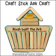 Craft Stick Ark Craft for Noah Builds the Ark Bible Lesson