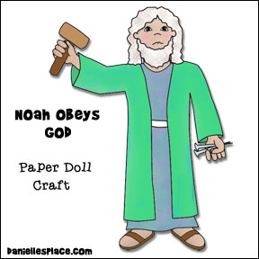 Noah Build's the Ark paper Doll Bible Lesson Visual  for Children's Ministry