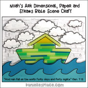 Raining on Noah's Ark Paper and Straw Craft