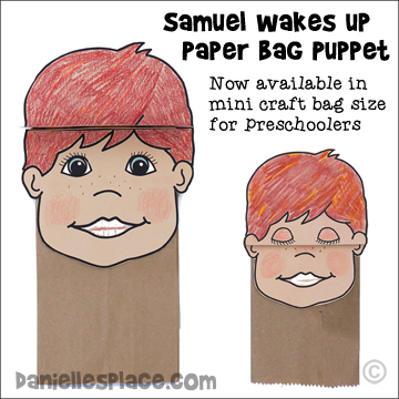 Samuel Wakes Up Paper Bag Puppet Craft for Children's Ministry