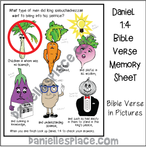 Daniel 1:4 Bible Verse Memory Sheet