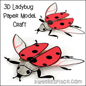 Ladybug 3D Paper Model Learning Activity