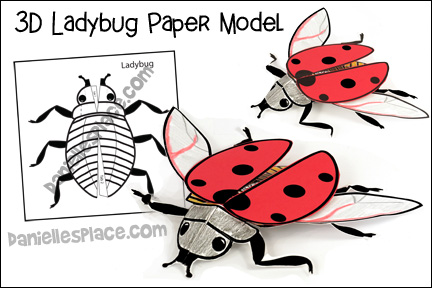 3D Paper Ladybug Model Learning Activity